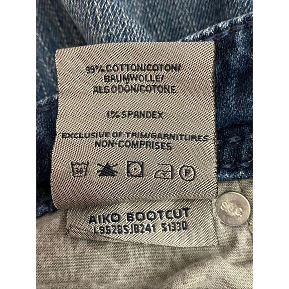 Silver AIKO Bootcut Jeans Mid Rise Embroidered Women’s Sz W29/L29 - Picture 5 of 8